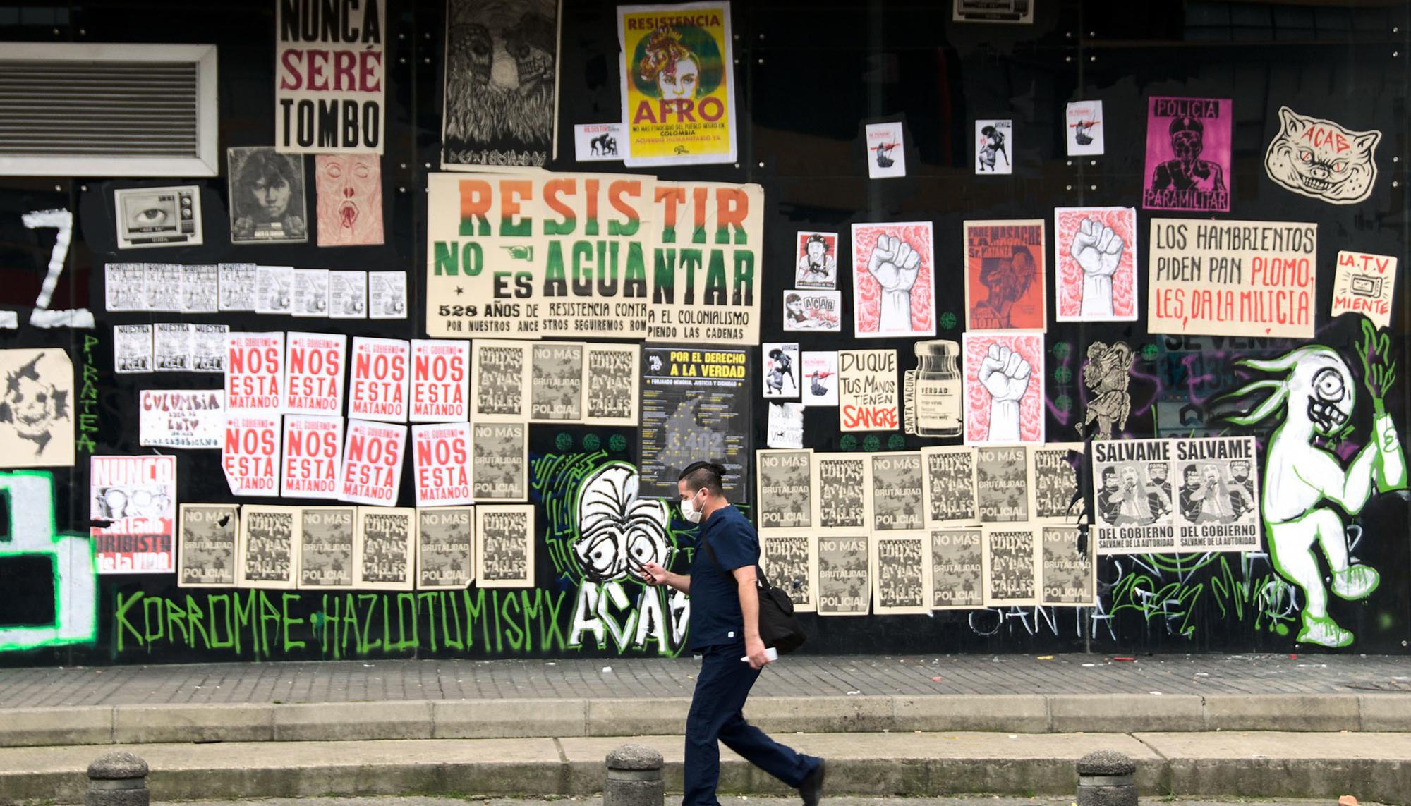 Bogota Muro Protestas